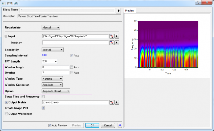 Help Online - Tutorials - STFT (Short-Time Fourier Transform)