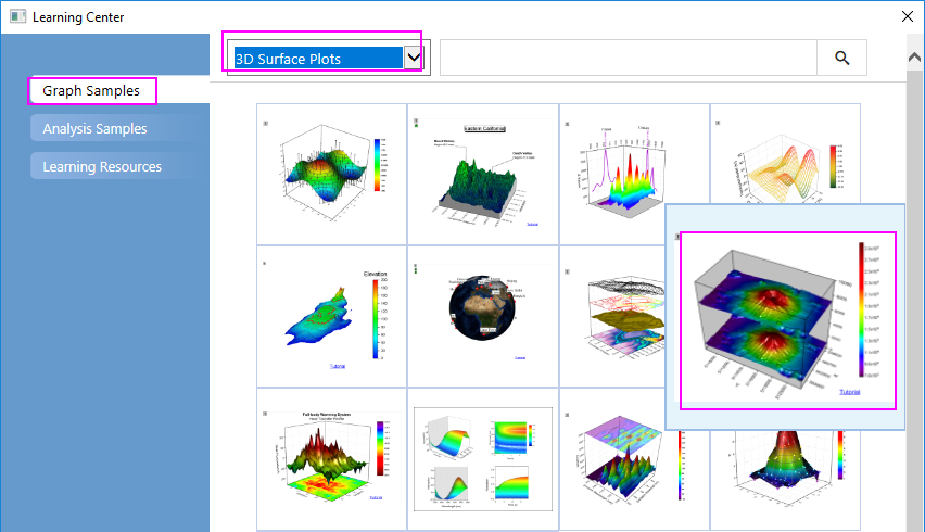 Help Online - Tutorials - Stacked 3D Surface Plots
