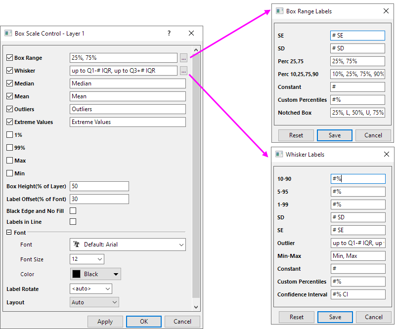 Help Online - Origin Help - Box Scale