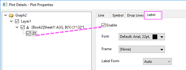 Help Online - Origin Help - Customizing Plot Elements