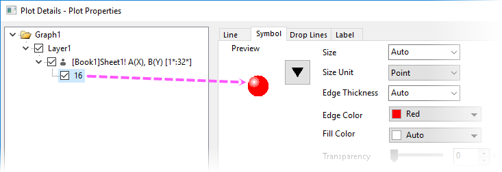 Help Online - Origin Help - Customizing Plot Elements