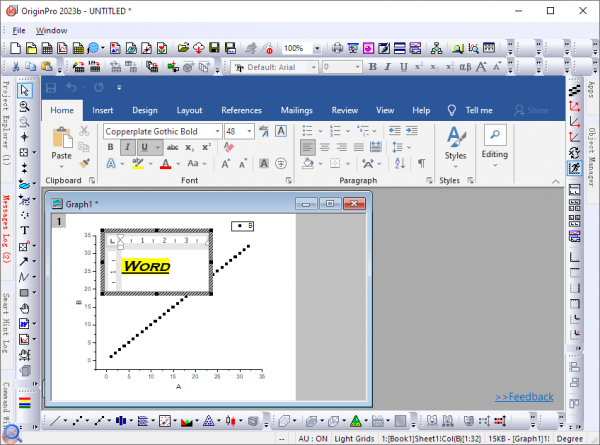 Help Online - Origin Help - Inserting OLE Objects in Graphs (and Layouts)