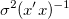 \sigma^2 (x^{\prime }x)^{-1} \sigma^2 (x^{\prime }x)^{-1}