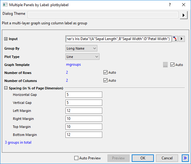 Help Online - Origin Help - Multiple Panels by Label Graph