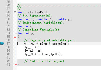 Help Online Origin Help Specifying Partial Derivative Of Parameters