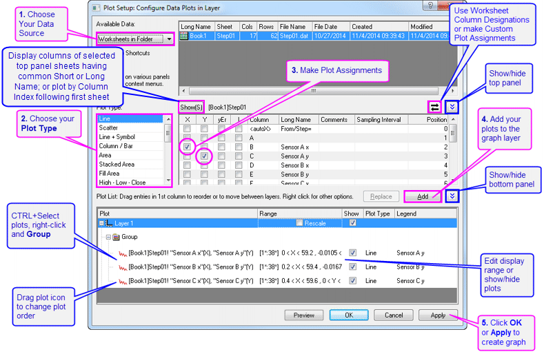 Help Online - Origin Help - The Plot Setup Dialog Box