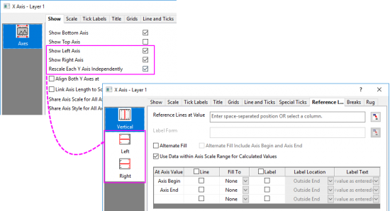 Help Online - Origin Help - The Reference Lines Tab