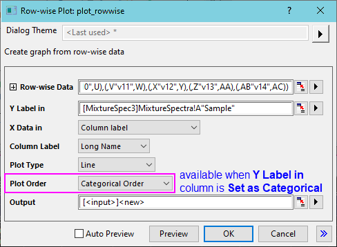 Help Online Origin Help Row Wise Graph