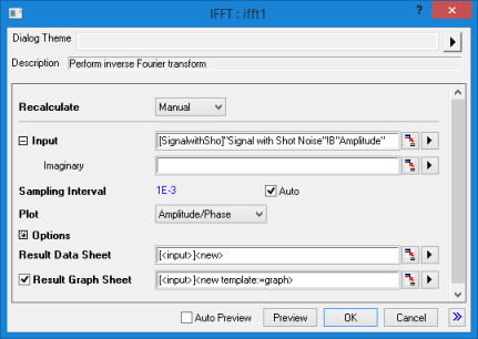 Help Online - Origin Help - The IFFT Dialog Box