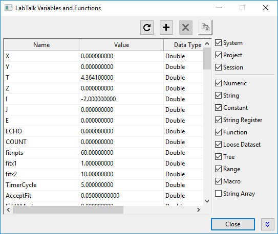 Help Online - Origin Help - The LabTalk Variables and Functions Dialog Box