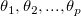 \theta_1, \theta_2, ..., \theta_p\, \theta_1, \theta_2, ..., \theta_p\,
