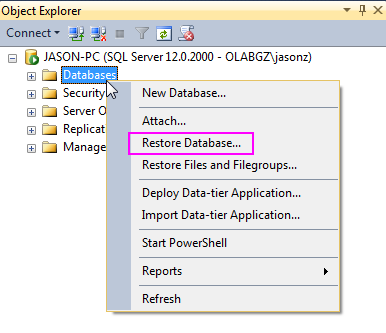 Help Online - Quick Help - FAQ-800 How to set up the SQL?