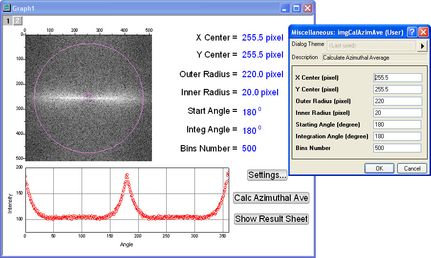 Azimuthal Average Tool File Exchange OriginLab