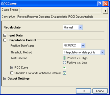ROC Curve interface
